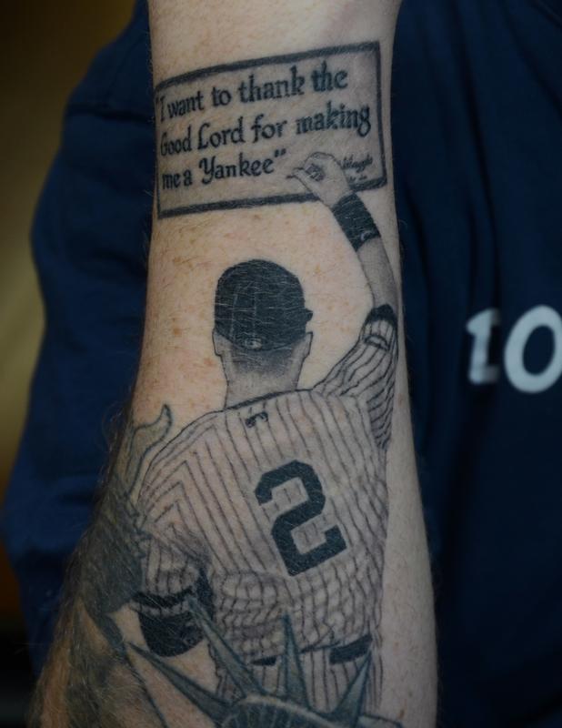 Derek Jeter Tapping Plaque by Rafael Marte Tattoos
